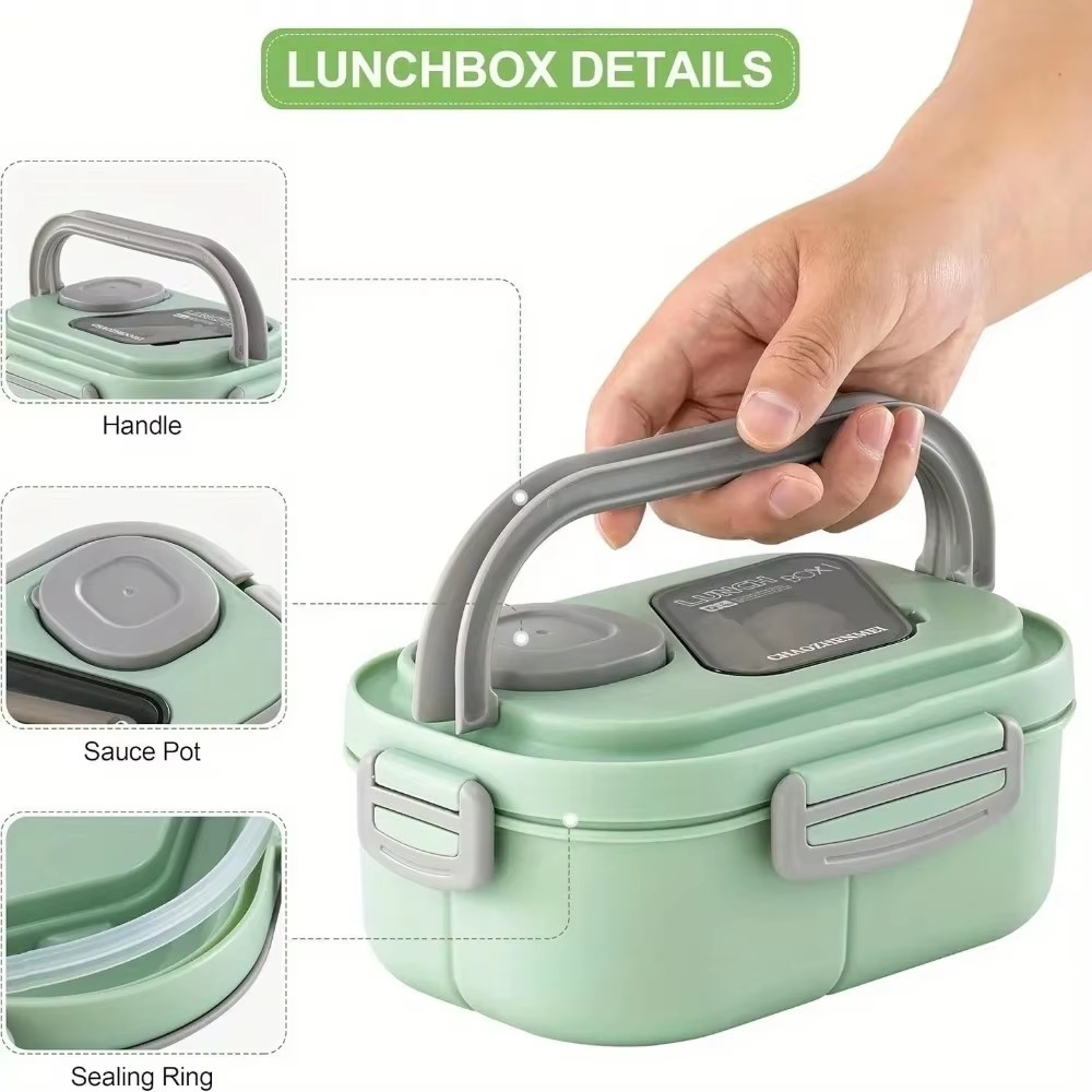 Spacious 40.5 Oz Bpa-Free Bento Lunch Box For Adults - Leakproof, Microwave & Dishwasher Safe With 4 Compartments