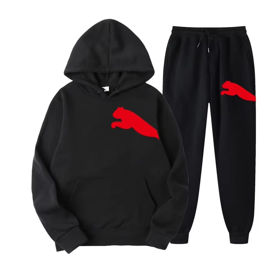 2025 men and women the same fashion casual trend sweater set outdoor sports printing pattern sweater two-piece set size S-3XL