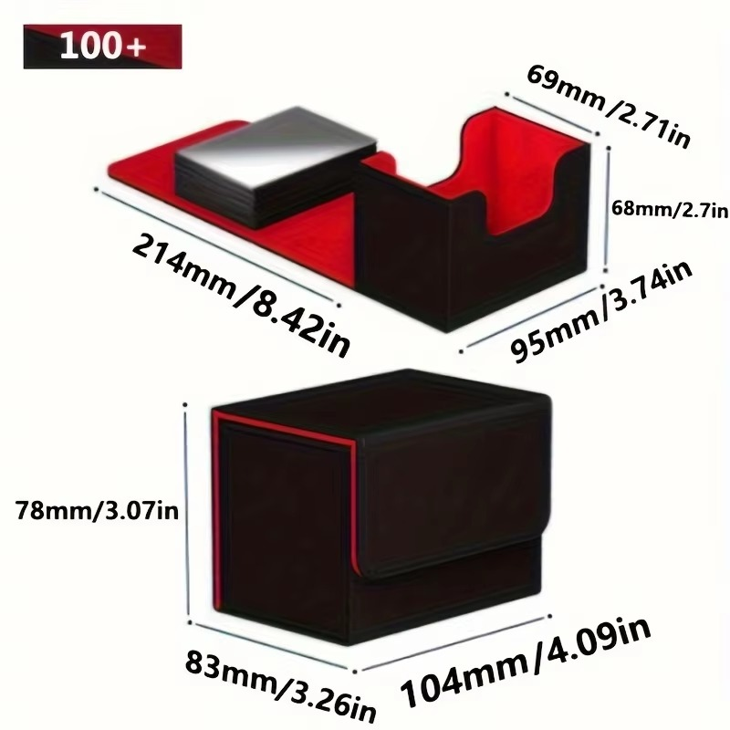 Trading Card Deck Box Durable for TCG OCG storage organize Collectible Game Car MTG Card Carrying Case Holds 80+ or 100+ cards