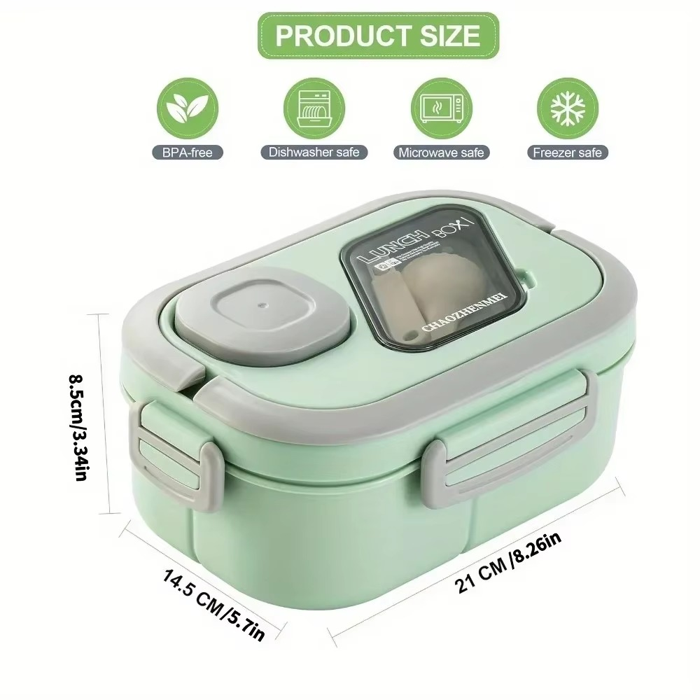 Spacious 40.5 Oz Bpa-Free Bento Lunch Box For Adults - Leakproof, Microwave & Dishwasher Safe With 4 Compartments