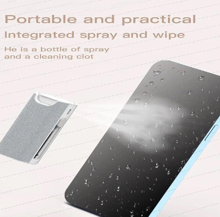 5 in 1 Smart Mobile Phone Screen Cleaner Kit With Spray For Camera Tablet Laptop Earphone Cleaning Brush