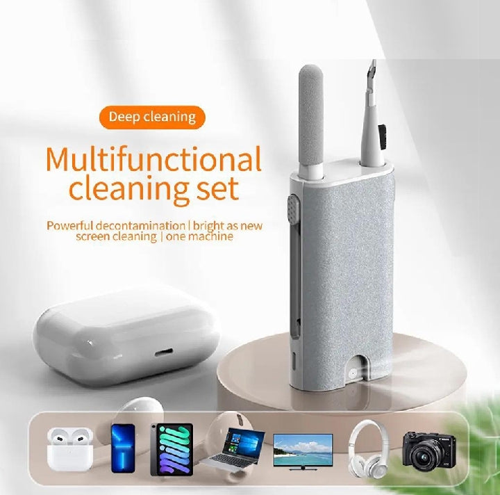 5 in 1 Smart Mobile Phone Screen Cleaner Kit With Spray For Camera Tablet Laptop Earphone Cleaning Brush