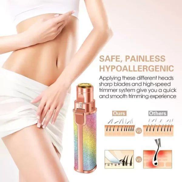 Electric Hair Remover Trimmer For Women, Rechargeable 2 in 1 Flawless Facial Razor