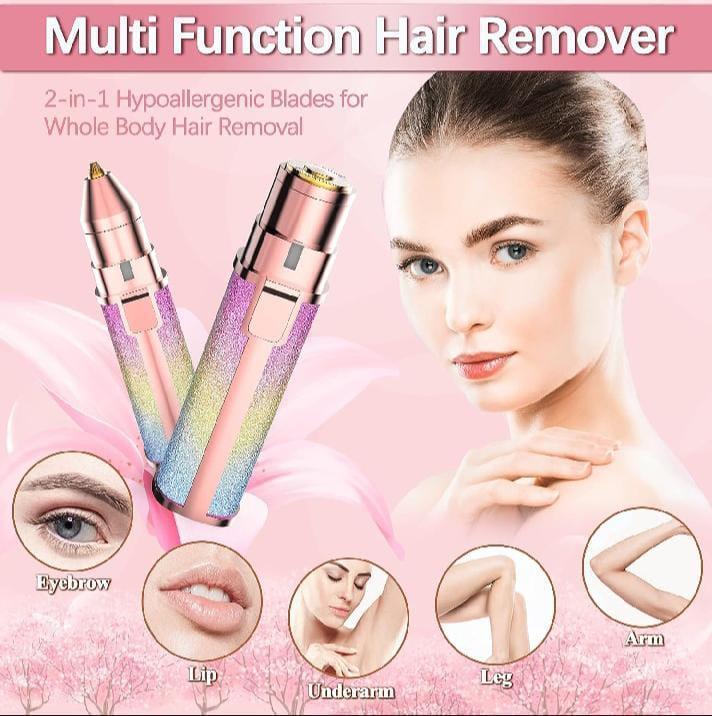 Electric Hair Remover Trimmer For Women, Rechargeable 2 in 1 Flawless Facial Razor