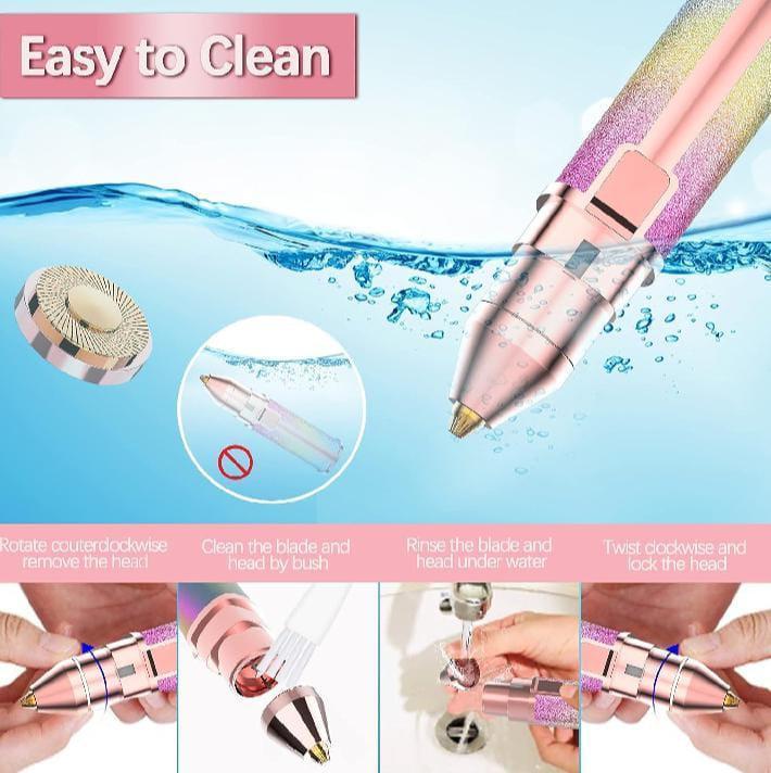 Electric Hair Remover Trimmer For Women, Rechargeable 2 in 1 Flawless Facial Razor