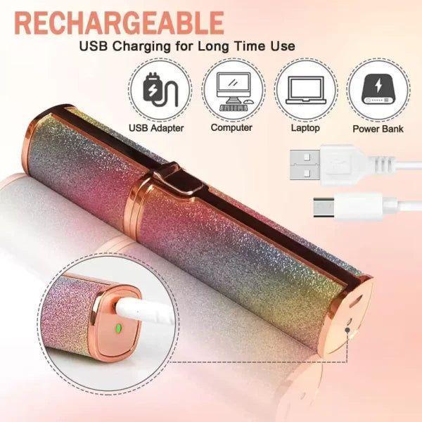 Electric Hair Remover Trimmer For Women, Rechargeable 2 in 1 Flawless Facial Razor
