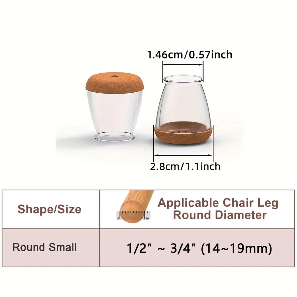 16Pcs Chair Leg Floor Protectors for Hardwood Floors Felt Furniture Pads Silicone Caps Reduce Noise