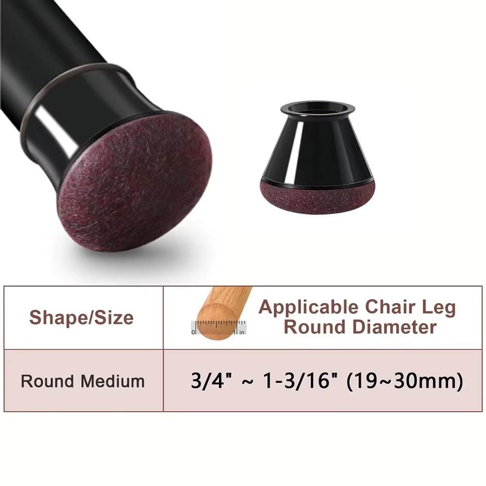 16Pcs Chair Leg Floor Protectors for Hardwood Floors Felt Furniture Pads Silicone Caps Reduce Noise