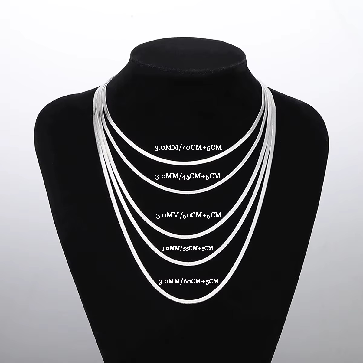 High Quality Stainless Steel Flat Snake Choker Clavicle Necklace Chain Popular Various Length Fashion Jewelry