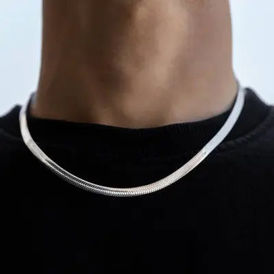 Life time Color Warranty Snake Silver Chain  Steel For Man