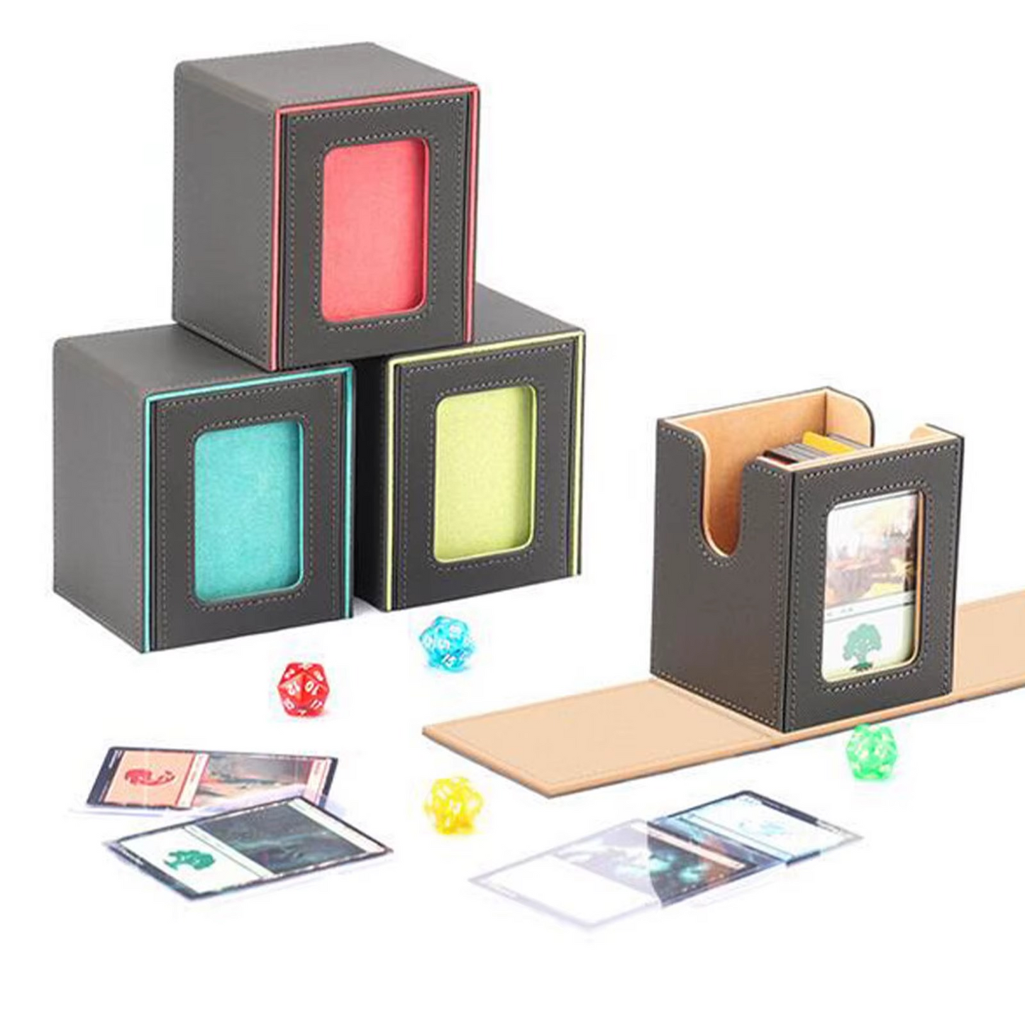 Trading Card Deck Box Durable for TCG OCG storage organize Collectible Game Car MTG Card Carrying Case Holds 80+ or 100+ cards