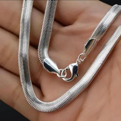 Life time Color Warranty Snake Silver Chain  Steel For Man