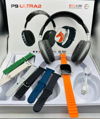 P9 ULTRA 2 SMART WATCH COMBO WITH HEADPHONES